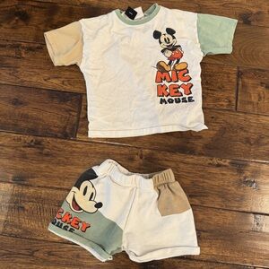 Mickey Mouse Kids Two-Piece Set Shirt & Shorts Size 5